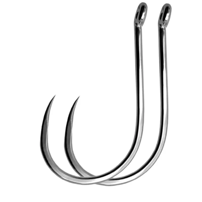 

100 Pcs #1-#10 Freshwater Fishing Hooks Carp Fishhooks Non-barb Hooks Kit Jigging Bait Carp Fishing Hook Black Eye Circle pesca