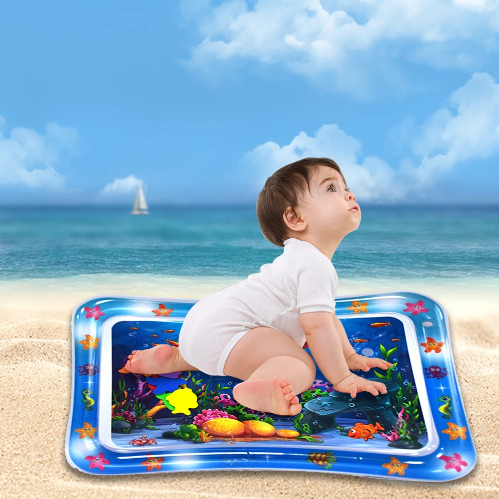 Baby Playing Water Mat PVC Inflatable Water Sensory Play Mat For Kid Safety Cushion Ice Mat Cat Dog Activity Playmat Toddler Toy