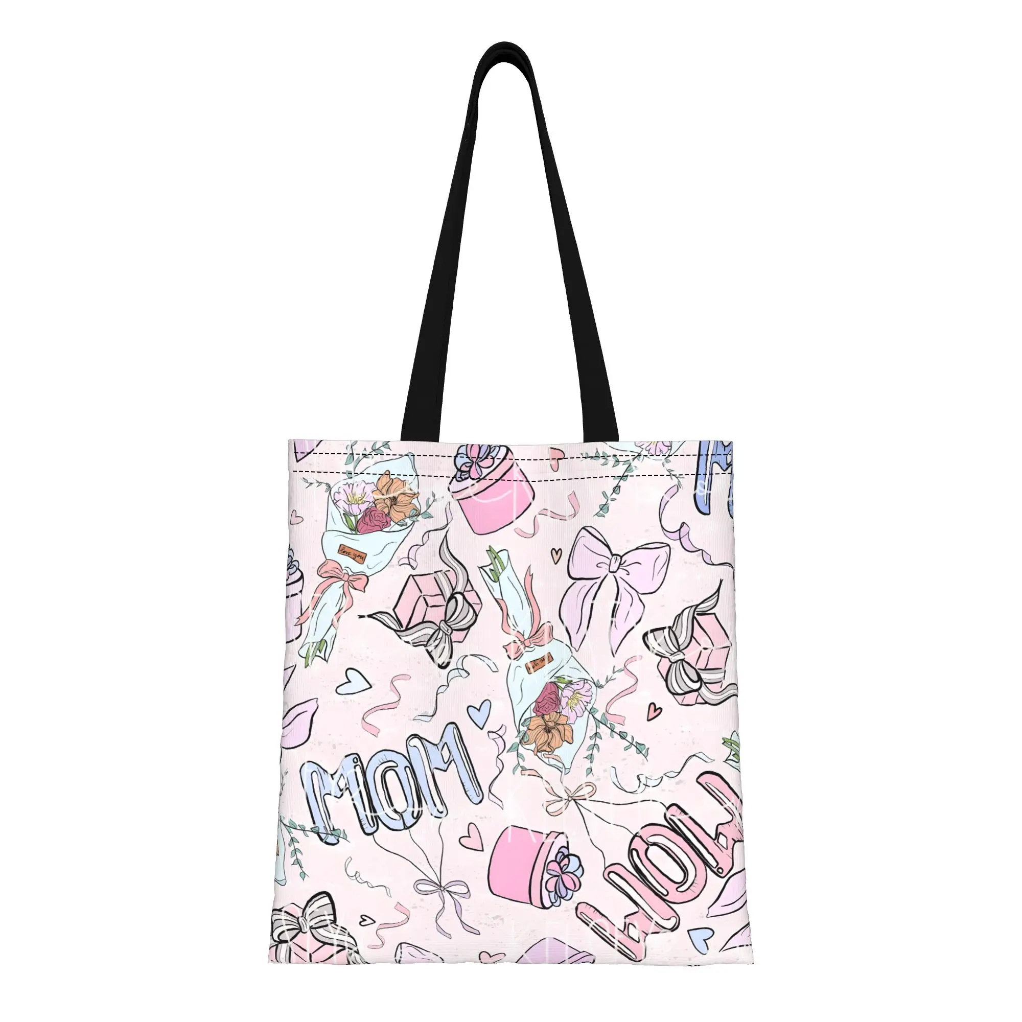 1PC Blessed Mom Mother's Day Gift Canvas Tote Bag Perfect for Shopping & Personal Use Great Gift