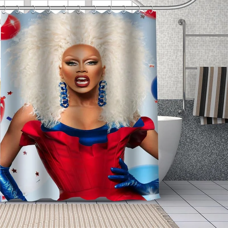 RuPaul Shower Curtains Waterproof Fabric Cloth Bathroom Decoration Supply Washable Bath Room Curtain 0510