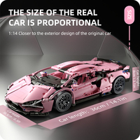 1280PCS Pink Sports Car Building Blocks Set Technic Model Set 1:14 Supercar Brick Puzzle Toys Cars Birthday  Christmas Gifts