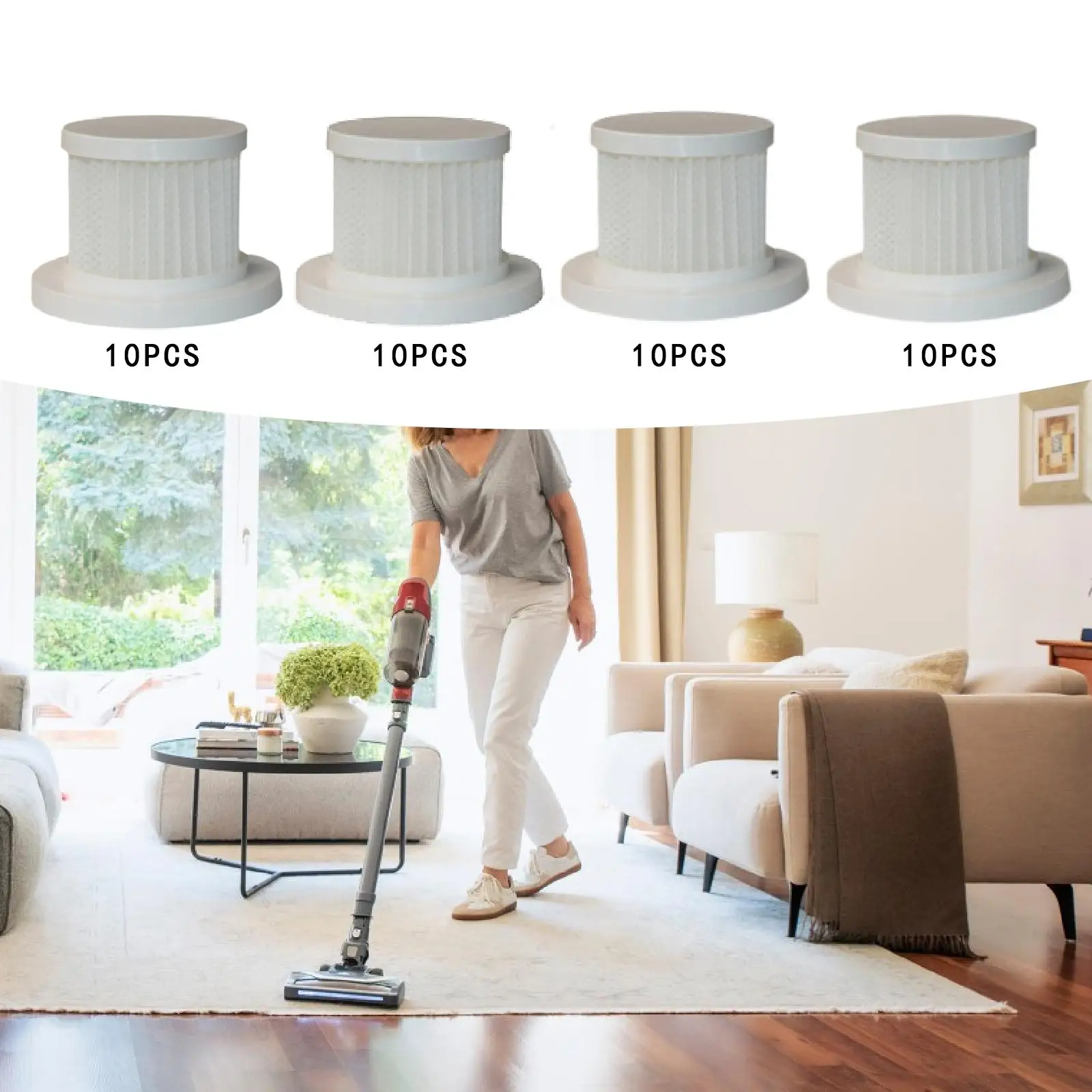 10 peças filtro de substituição para aspirador de pó removedor de pó filtro de vácuo peças de aspirador de pó