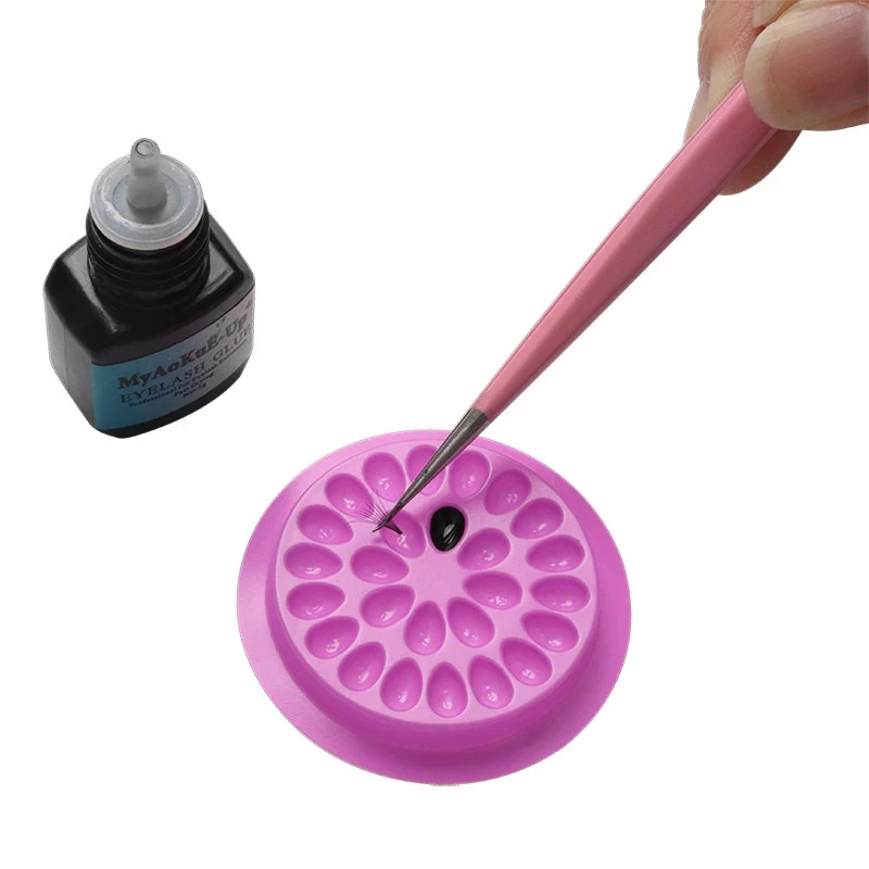 Eyelash Glue Stand Holder, Eyelash Extension Supplies, Adhesive Pallet, Junta De Plástico, Eye Lashes Glue Pads, Maquiagem Tool, 20 Pcs, 100Pcs