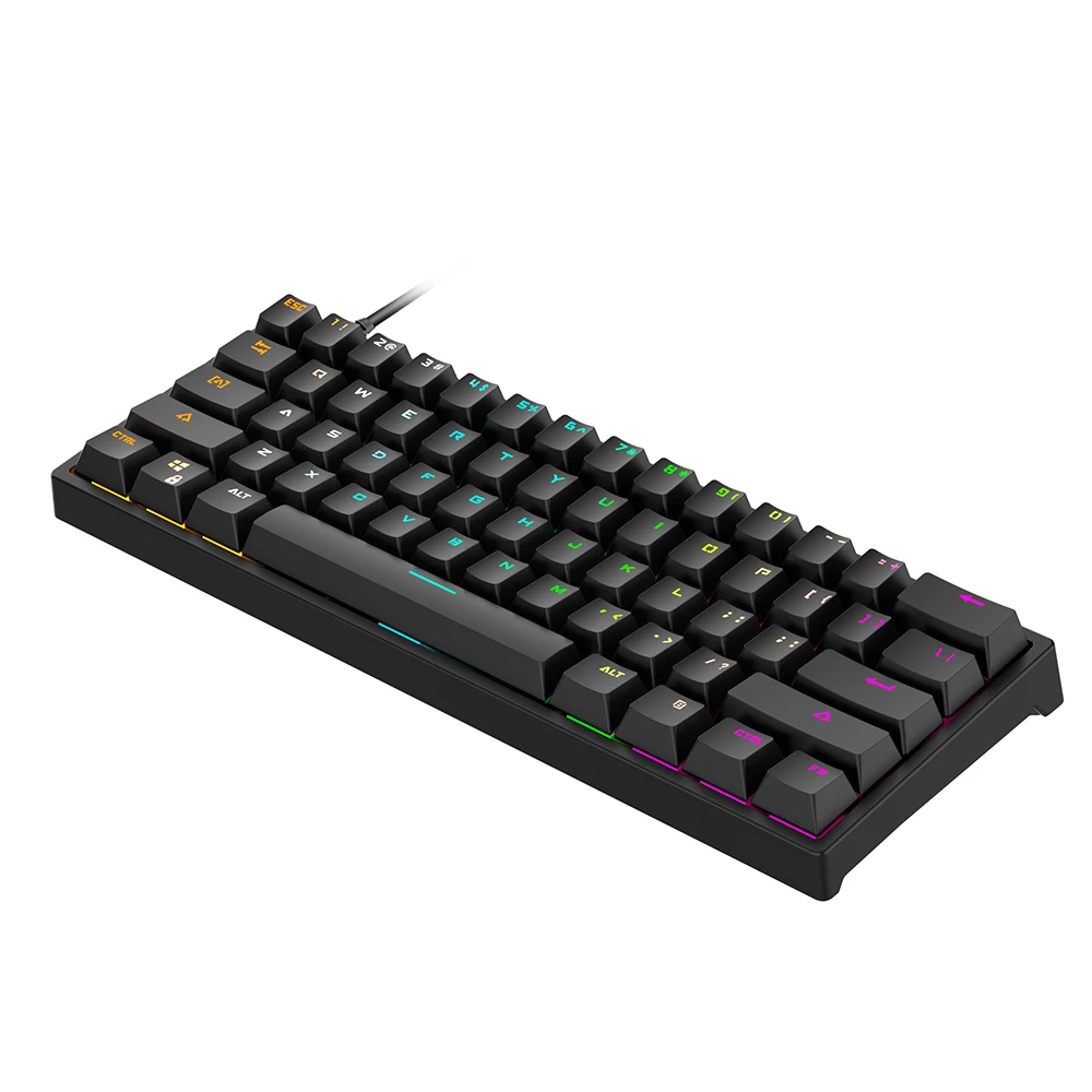 BAJEAL G101 Mechanical Keyboard 61-key Gaming Keyboard Blue Switches Durable Compact Design Various RGB Backlit Ergonomic Design