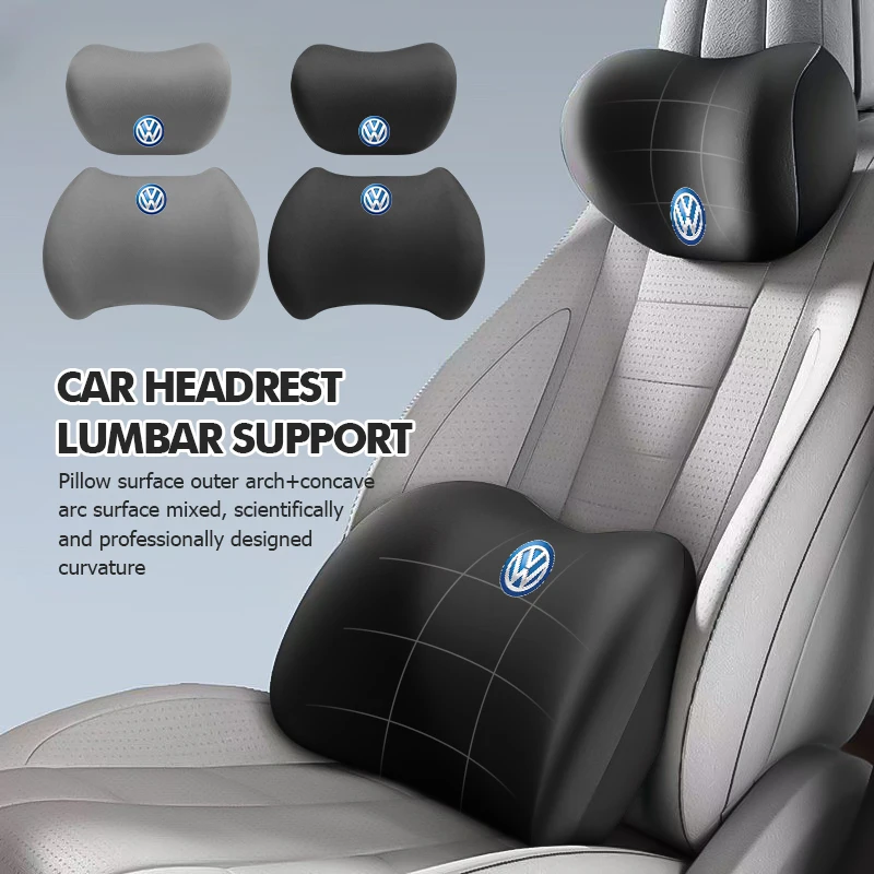 

Hub Caps For Volkswagen VW Car Memory Cotton Headrest Waist Support Breathable Back Cushion Passat Golf 4 5 6 Tiguan Polo Sciroc