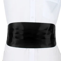 Clássico masculino cummerbund preto vermelho branco cetim elástico bellyband formal casamento smoking cummerbunds