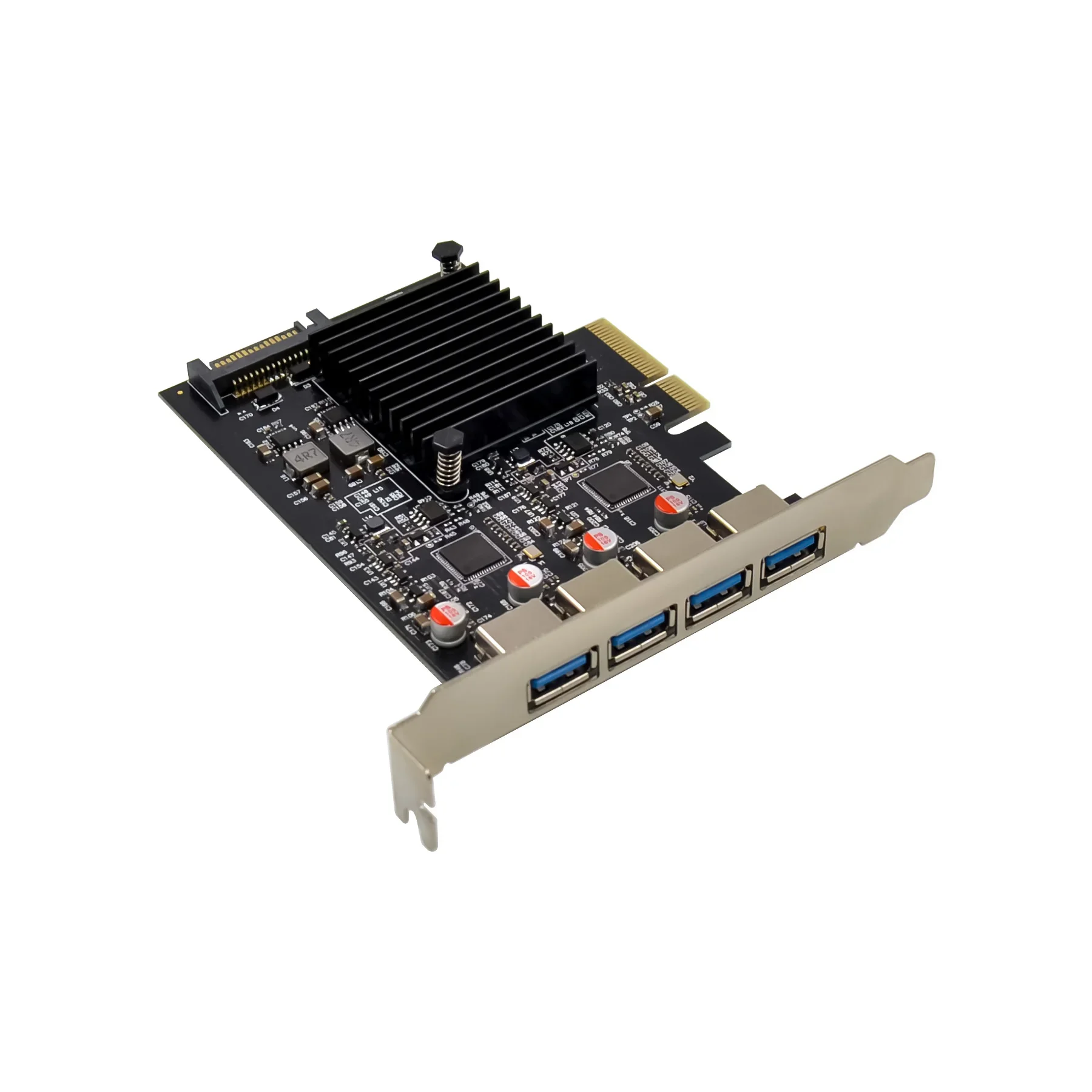 PCI-E PCI Express 4X To USB 3.1 Gen 2 (10 Gbps) 4 Port Type A Expansion Card ASM3142 Chip For Windows/Linux