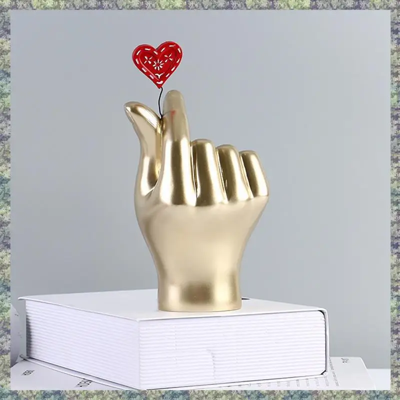 

Статуя с одной рукой WON Love Gesture, золотые украшения, современное искусство, скульптура из смолы, домашние акценты для гостиной, рабочего стола, легко в использовании