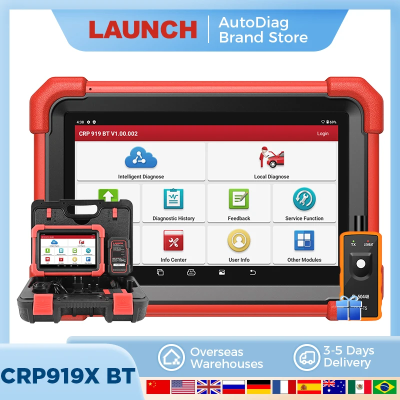 إطلاق X431 CRP919X BT سماعة لاسلكية تعمل بالبلوتوث أداة تشخيصية obd2 ماسح ضوئي للسيارة 2025 أداة تشخيص السيارات ثنائية الاتجاه