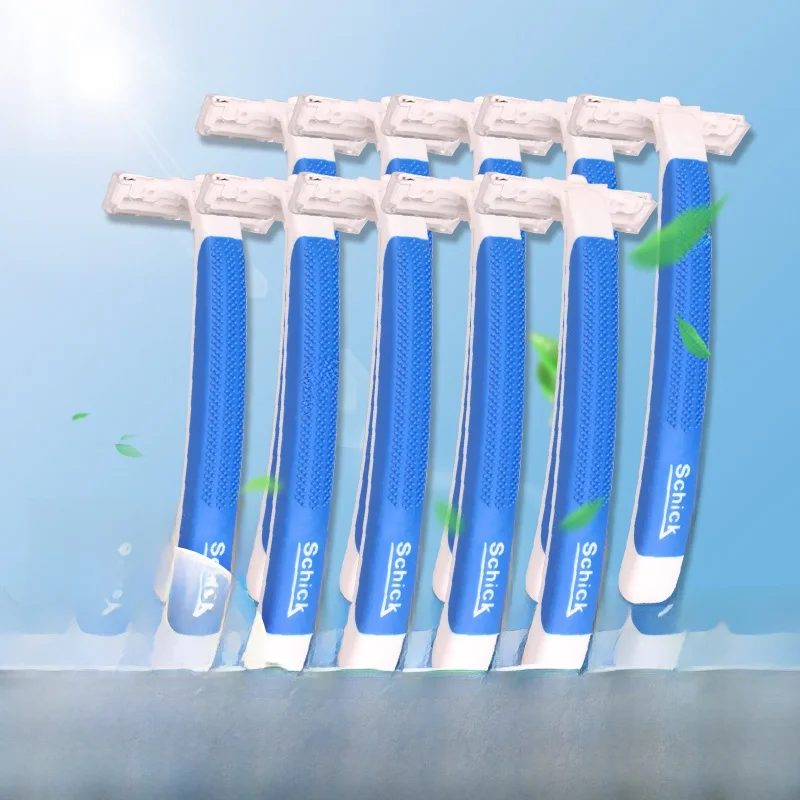 Schick Comfort Lâminas Descartáveis de Dupla Camada, 5 Peças Embaladas Individualmente, Lâmina Antiderrapante, Tamanho de Viagem, Cuidados Masculinos