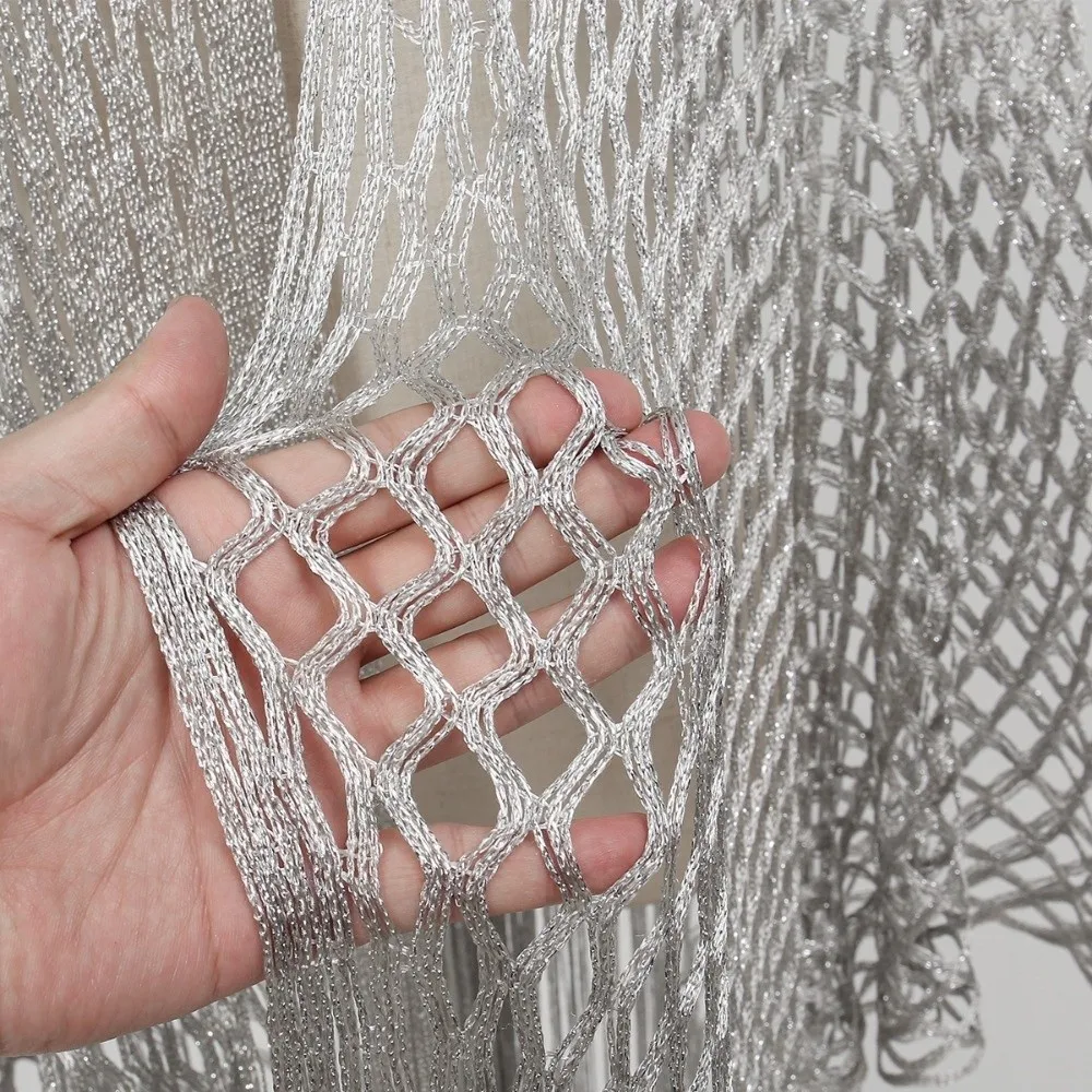 

Fashion Tassel Patchwork Women Tulle Shawl V-Neck Cardigans Shining Summer Scarf Hollow Wedding Bridal Shawl Cosplay