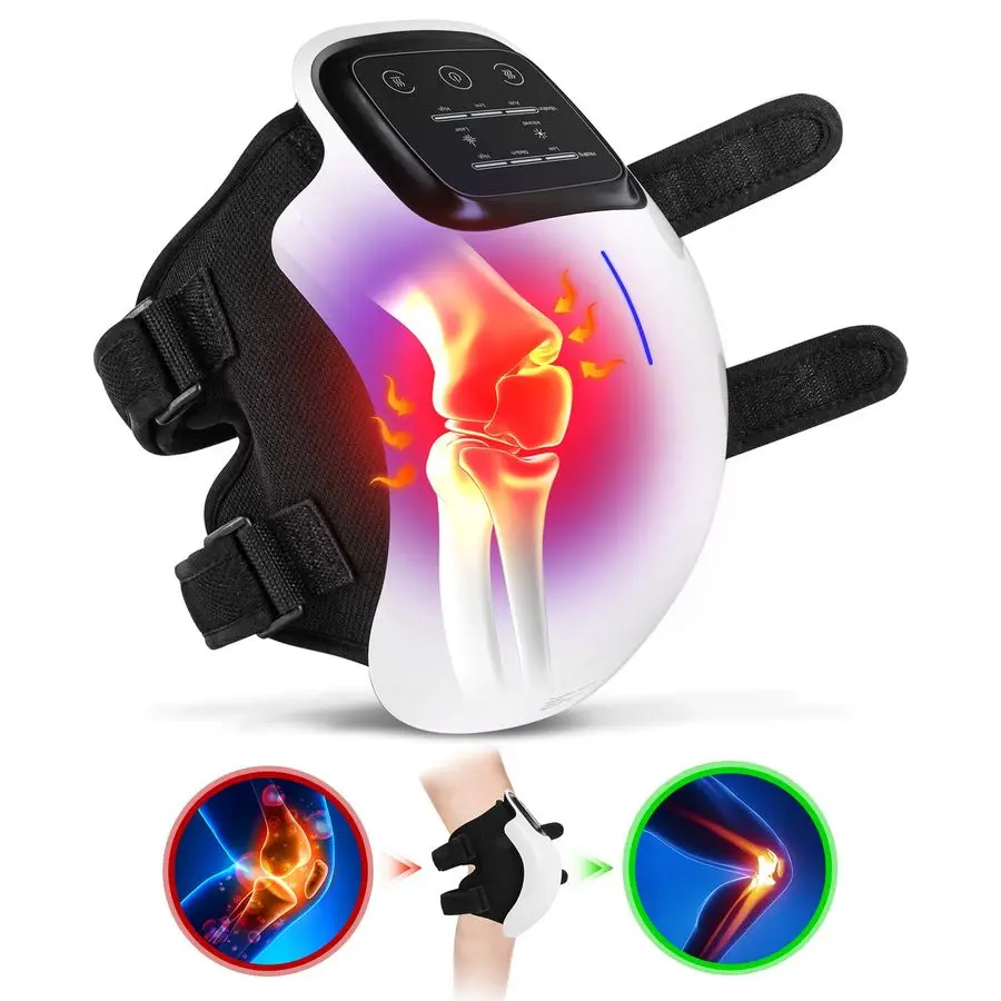 

Cordless Knee Massager w Heat, Red Light amp Massage for Knee Pain, Infrared Heat amp Vibration, Portable Wireless Knee Heating