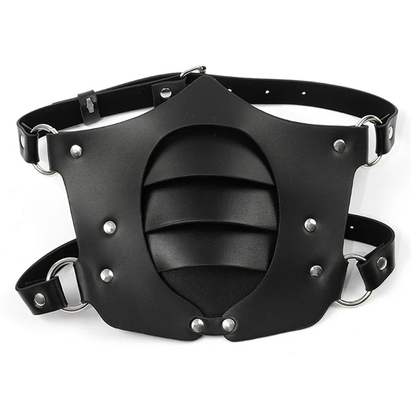 Exotische Kostüme Männer Masken verstellbarer Riemen Halloween Accessoires Pu Leder Punk Stage Club sexy männliche Geschirr Maske Party Cosplay