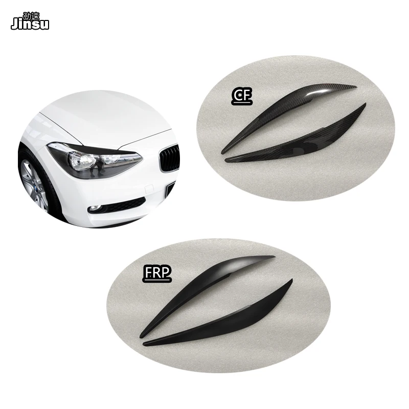 

For bmw 1 series 116i 118d 118i 120i 2011 - 2013 F20 F21 Carbon fiber headlight decorative eyelid car front light eyebrows 2pcs