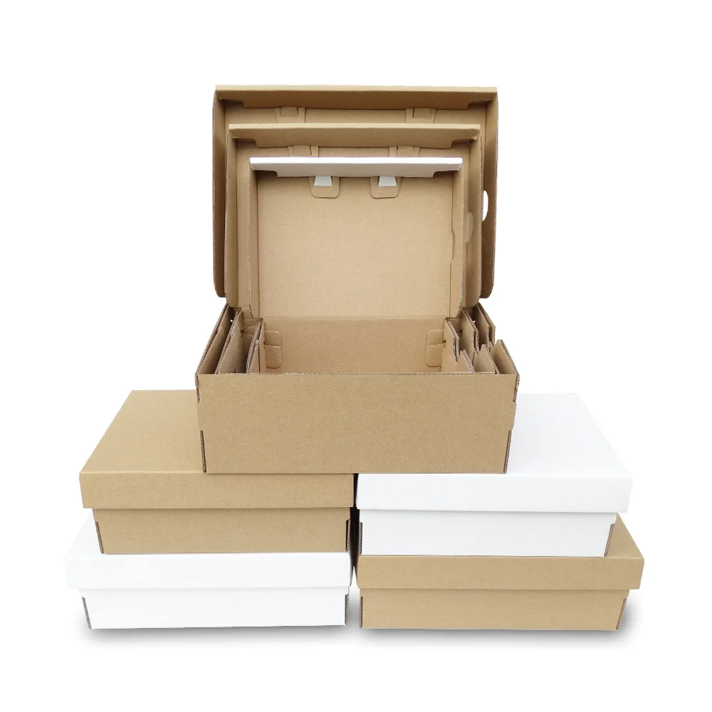 Gift Paper Boxes Delivery Box Corrugated Cardboard Box Packaging Blank Carton Business Mailing Box Shoes Box For Shipping 5PCS