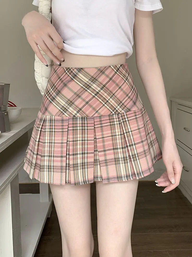 Women Pleated Skirt JK A-line Short Skirt Plaid Y2k Clothing College Style High Waist Harajuku Streetwear Sweet Chic Sexy