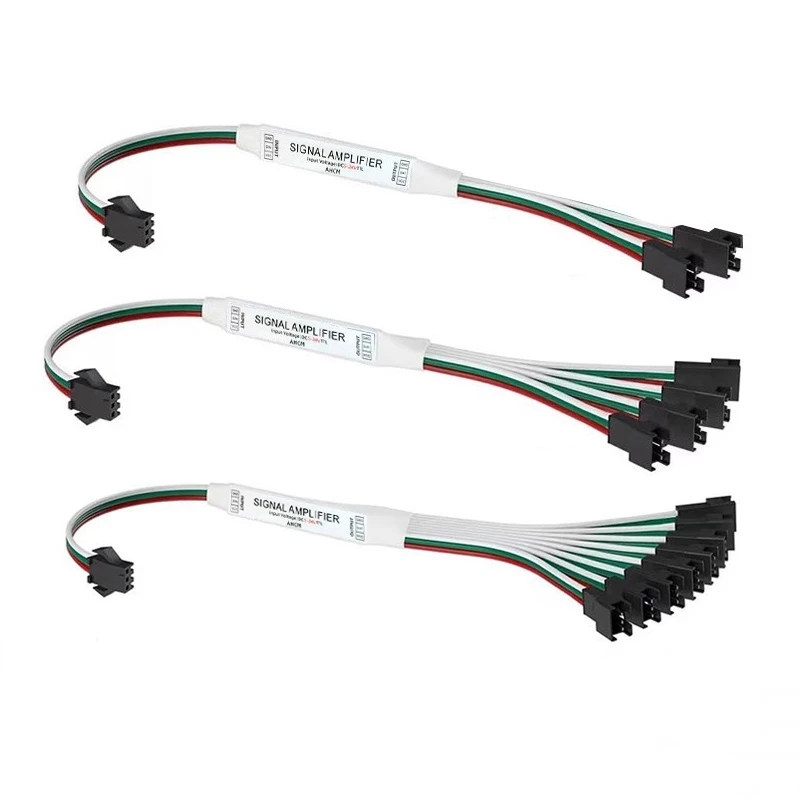 1PCS Multi-channel Flowing Running Light Colorful LED Strip Controller WS2811/2812B/16703 Synchronous Signal Amplifier