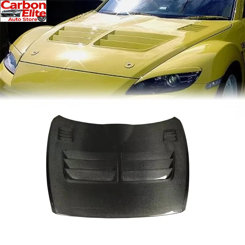 

Sporty GTS-Style FORMazda RX8 SE3P Carbon Fiber Hood