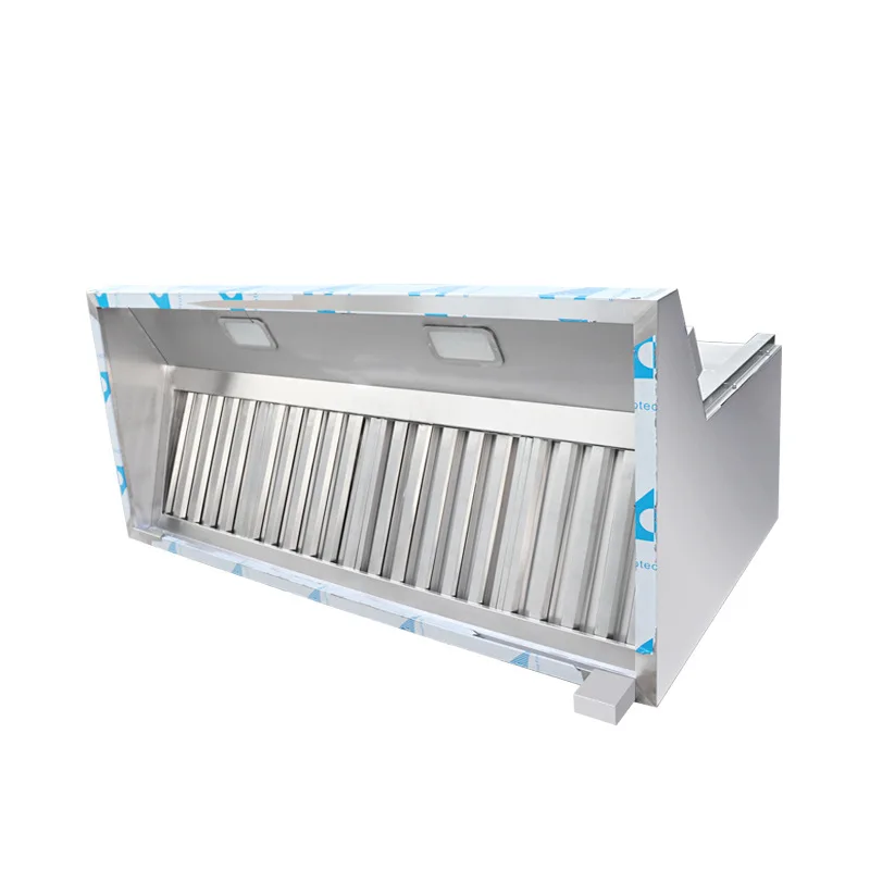 

Commercial gas hood stainless steel hood, kitchen engineering equipment fume purification range hood touch screen