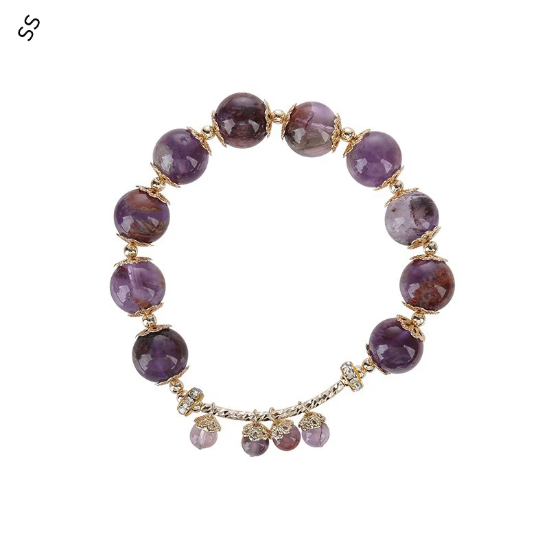 

Purple Amethyst Bracelet Women's Light Luxury DIY Natural Crystal Stone Hand Strand Accessory High-grade Original Niche Jewelry