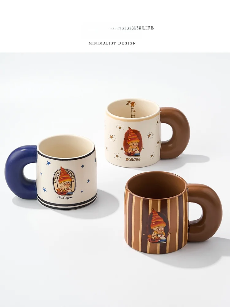 

Подарочный набор Tlife Starman для пар: милая кружка для завтрака с ручной росписью в японском стиле, иллюстрированная кружка для взрослых