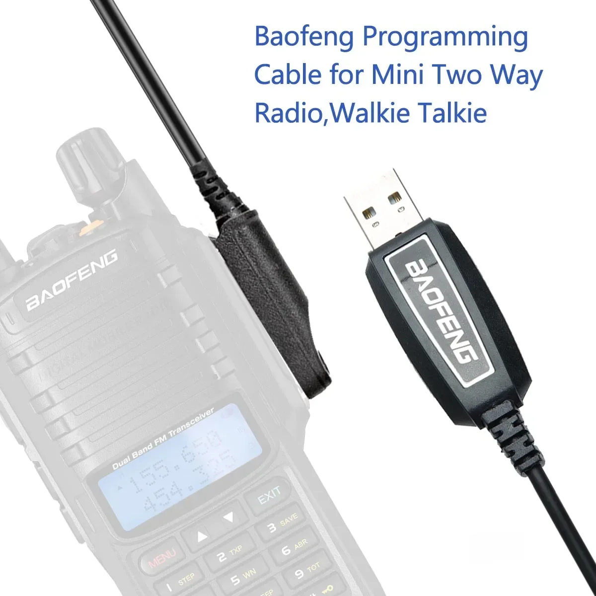 Baofeng UV-9R Cable de programación USB impermeable con controlador de CD para UV-9R Pro Plus XR PL2303 Chip Walkie Talkie Ham Radio bidireccional