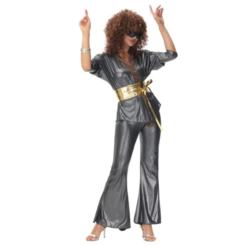 Vrouwen Sexy Rock Disco Hippies Cosplay Kostuums Volwassen Halloween 70's 80's Hippies Dans Outfits Feest Verkleedkleding