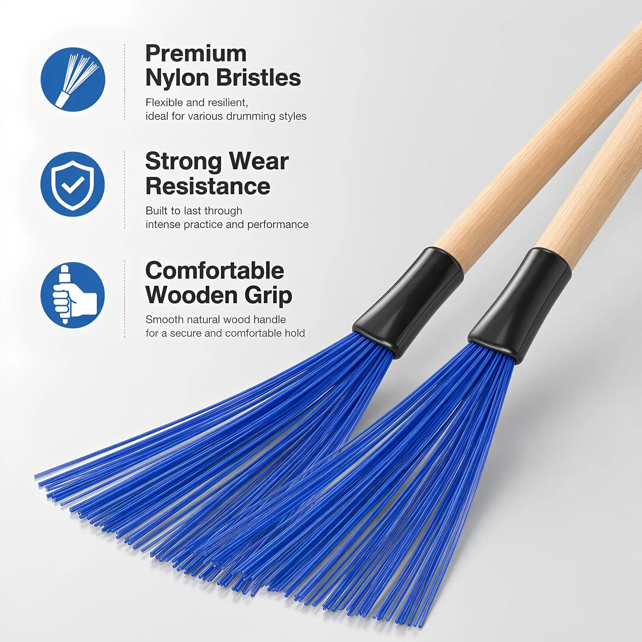 Drum Brush Bundle Stick High Quality Steel Rods Balanced Drumsticks Suitable for Studio Recording Live Performance