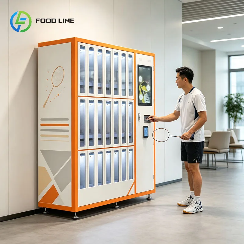 Sports Racket Vending Badminton Machine Automatic Store Kiosk Tennis Padel Squash Pickleball Customized