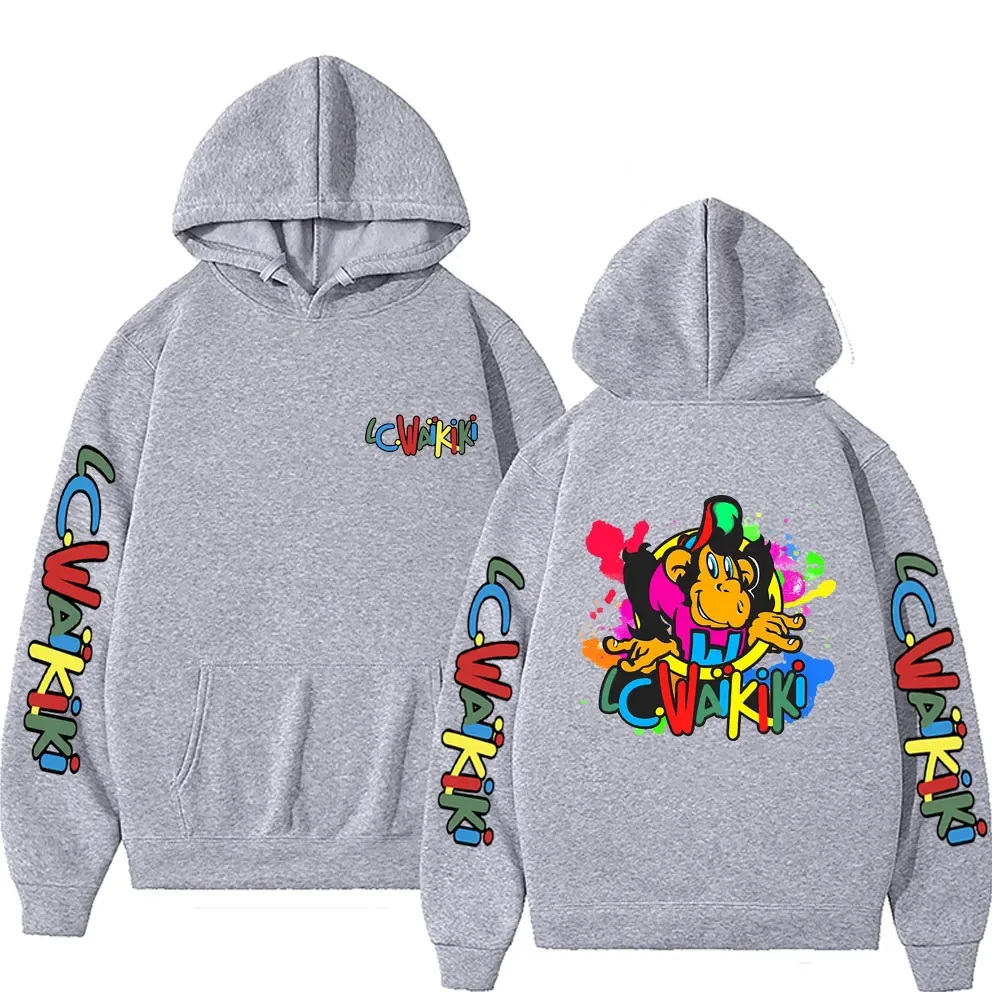 Lc Waikiki Monkey Graphic Hoodie Funny Men Women's Cartoon Monkeys Hooded Sweatshirt Male High Quality Fleece Cotton Hoodies