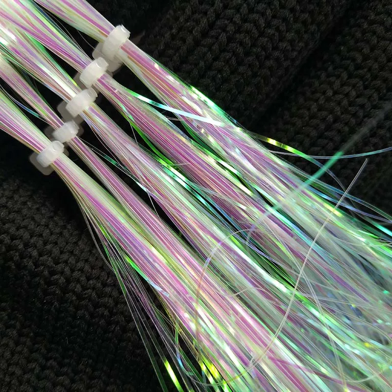 lunker tinsel fly fishing assist hooks shining line diy tieing flies - view 6