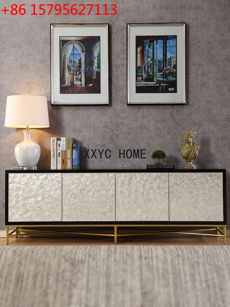 Customized European style living room cabinet, postmodern radiation shell storage, TV cabinet, villa luxury, North China Europea