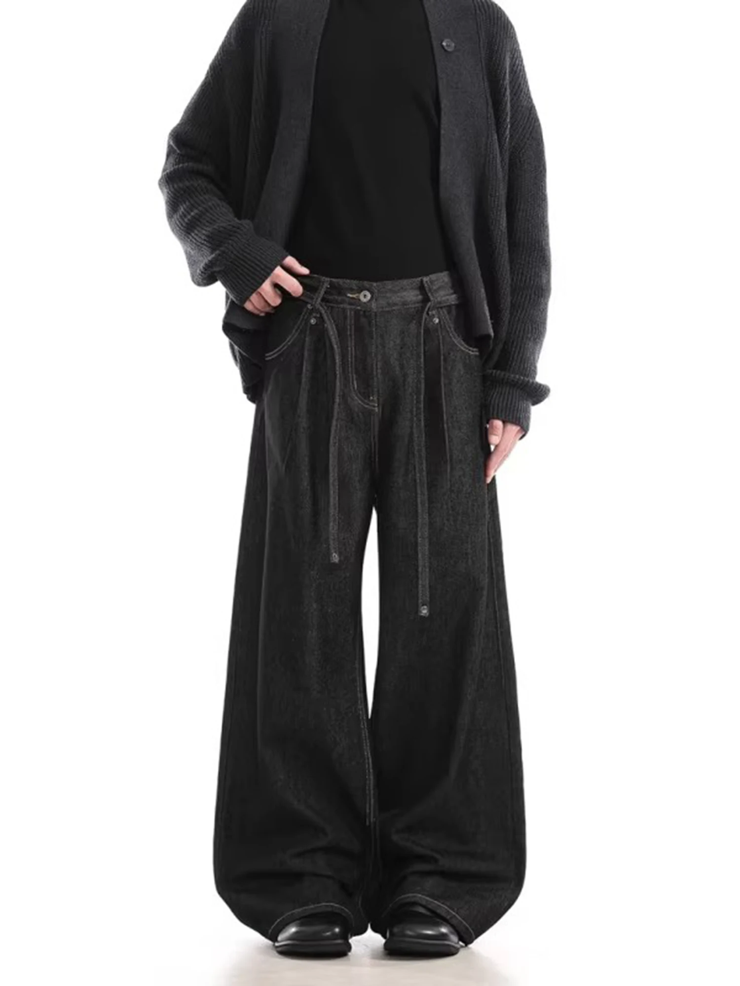 

Ретро американские джинсовые широкие повседневные джинсы мужские Sle осень-зима High Street прямой крой брюки-ножи