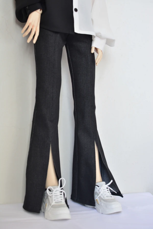 BJD Doll Pants Retro Denim Slit Elastic Flared Pants For 1/3 1/4 BJD SD DD MSD MDD SD10 SD16 SD17 POPO68 Uncle SSDF ID75 Doll