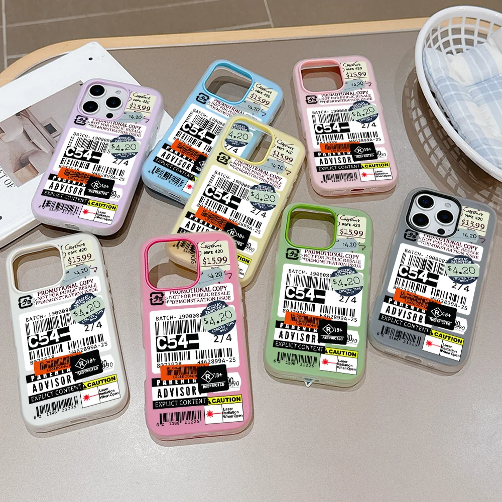 Luxus Fashion Stamp Label Barcode Silikon Matt Candy Color 2 in 1 Handyhülle für Google Pixel 10 9 8A 8 7A 7 Pro XL Cover