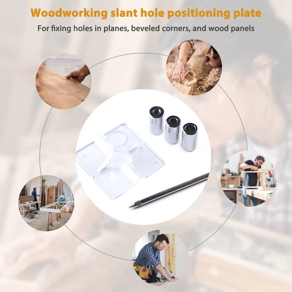 

Набор шаблонов для сверления отверстий 4-12 мм, вертикальный и наклонный, для деревообработки