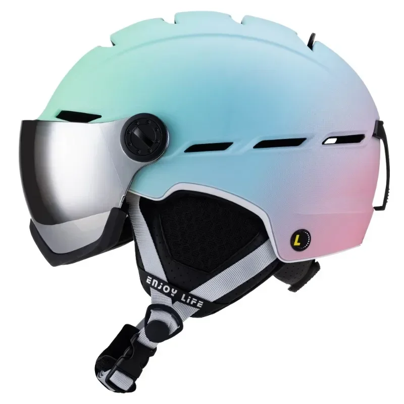 Upgrade Skiing Helmet Men Women Children Ultralight Snowboard Skateboard Motorcycle Snowmobile Ski Helmet Visor Goggles