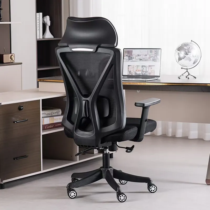 & Ergonomic Chrome Executive Office Chair Adjustable Armrest Headrest Spine Support Comfortable Back Support Luxury Swivel Desk