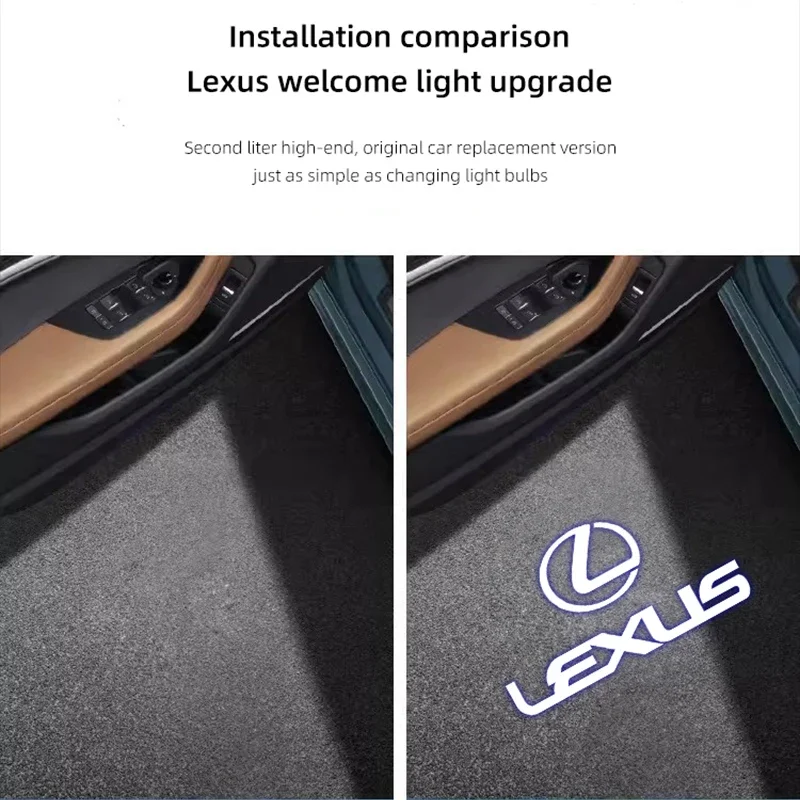 Car Door Welcome Light Logo Projector Lights Accessories For Lexus F SPORT ES RX NX LS UX LM LX GX LC RZ IS CT GS RC HS SC TX LB