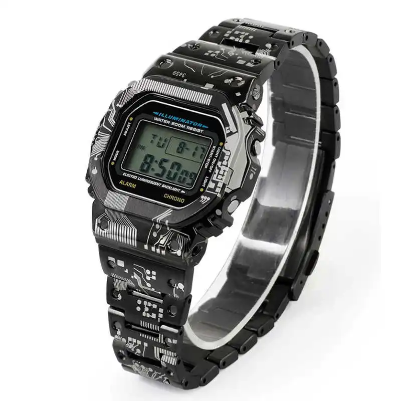 DW5600 5610 GMWB5000 Titanium Mod Kit For Casio DW5600 GMW5610 GMW-B5000 Case watch band stainless steel Metal Bezel Strap men