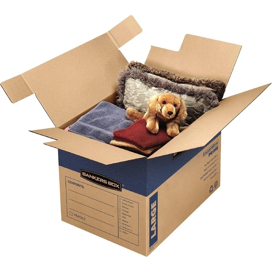 Prime Moving Box, Reinforced Handles, Tape-Free Assembly, Attached Lid, 18-in x 18-in x 24-in 0062904