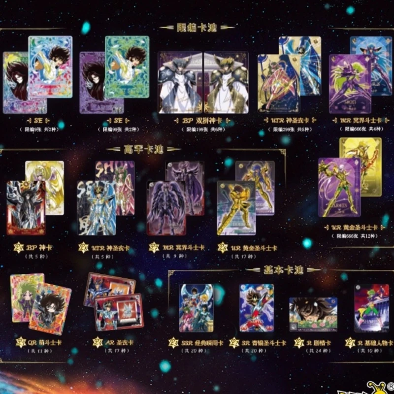 KAYOU Card Saint Seiya Cloth Awakening Collection Gold Rare Anime Kids Toy Game Pope Poseidon Athena Children Gift