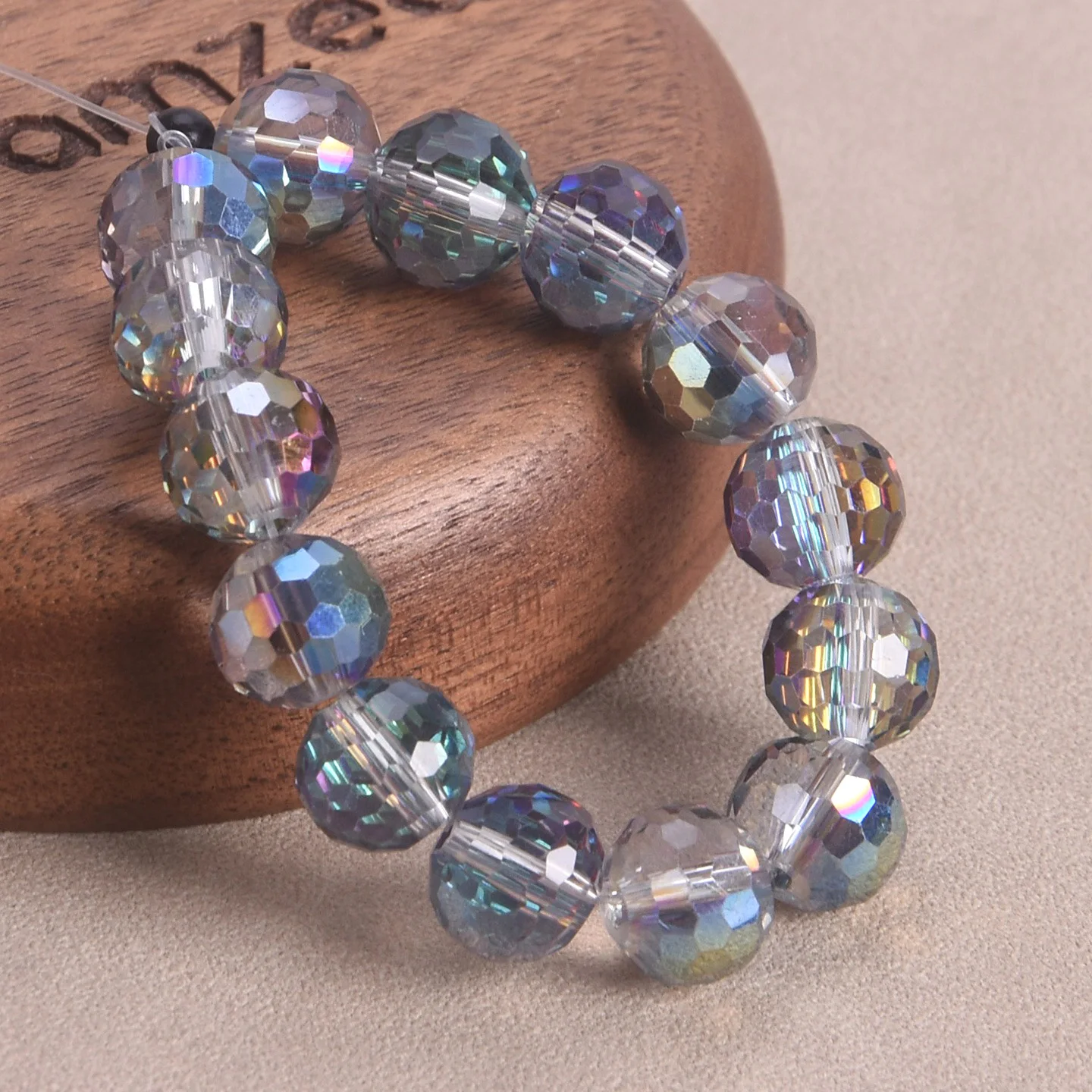 다채로운 도금 라운드 96 패싯 컷 디스코 볼 6mm 8mm 10mm 12mm면 처리 된 ... - 4