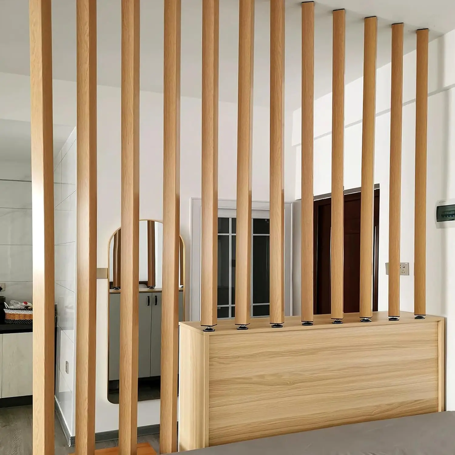 Floor Ceiling Room Divider Wall Post Partition Aluminum Wall Partition No Drilling Stable Entrance Partition Screen Column Priva