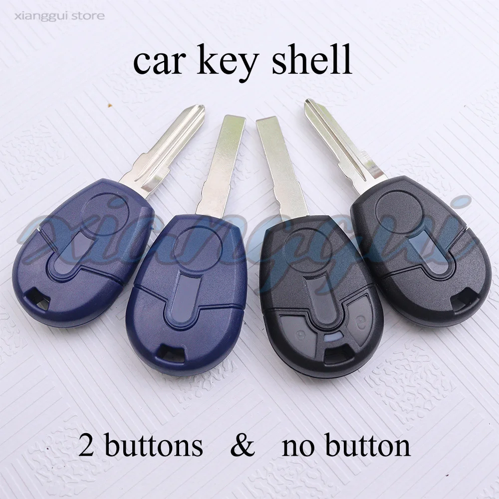 2/No Button Car Key Housing Key Case Shell Transponder Key Cover Blank Case Replacement SIP22 GT15R Blade for Fiat Positron