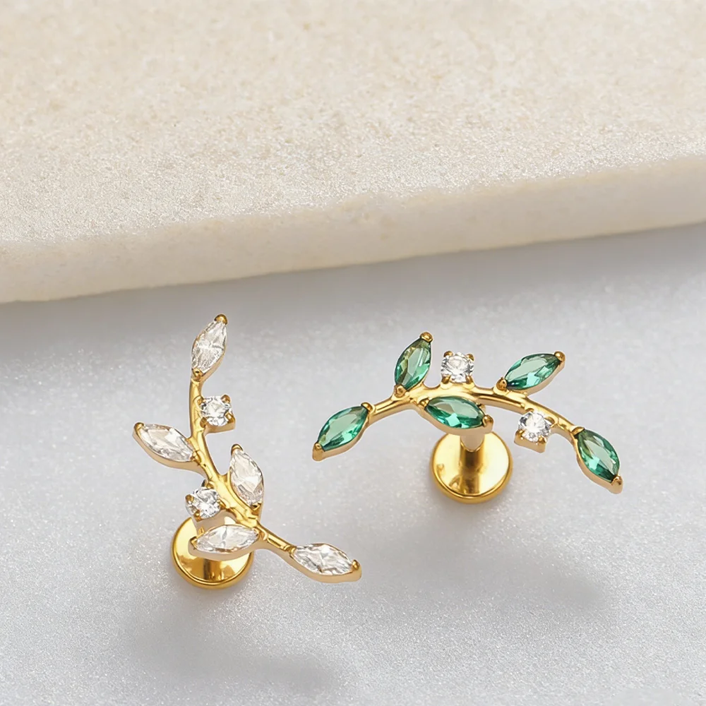 ASTM F136 Titanlegierung Pferdeauge Runder Zirkonia Ohrknorpel-Piercing Modeschmuck Hypoallergener Körperschmuck Unisex – Detail 6