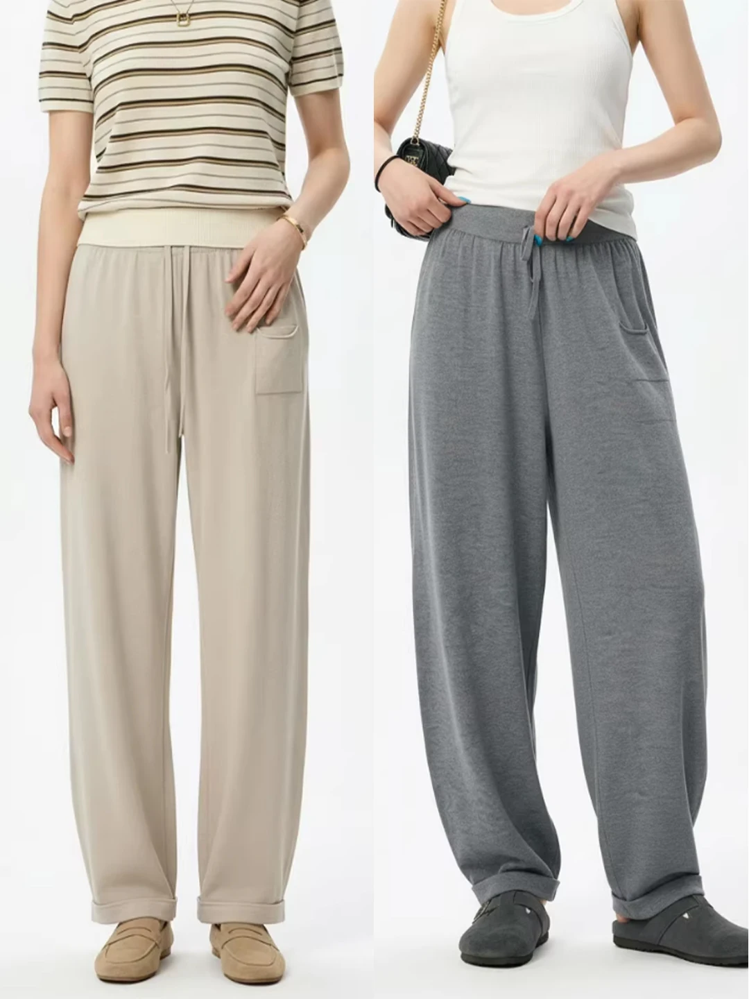 

Винтажные свободные брюки Herm Zhmhz с карманами, разноцветные, вязаные, дышащие, с манжетами, в стиле Old Money, шелковые брюки-баллоны, повседневные, высокого качества