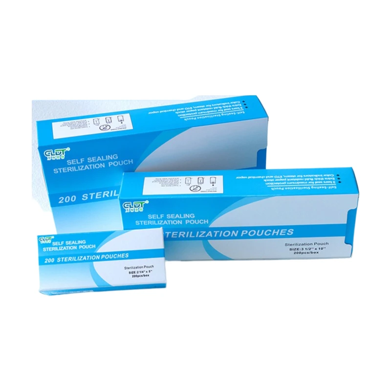 2x200Pcs/Box Dental Disposable Self-sealing Sterilization Pouches Bag Tattoo Accessories Supplies Self-adhesive Clean Bags