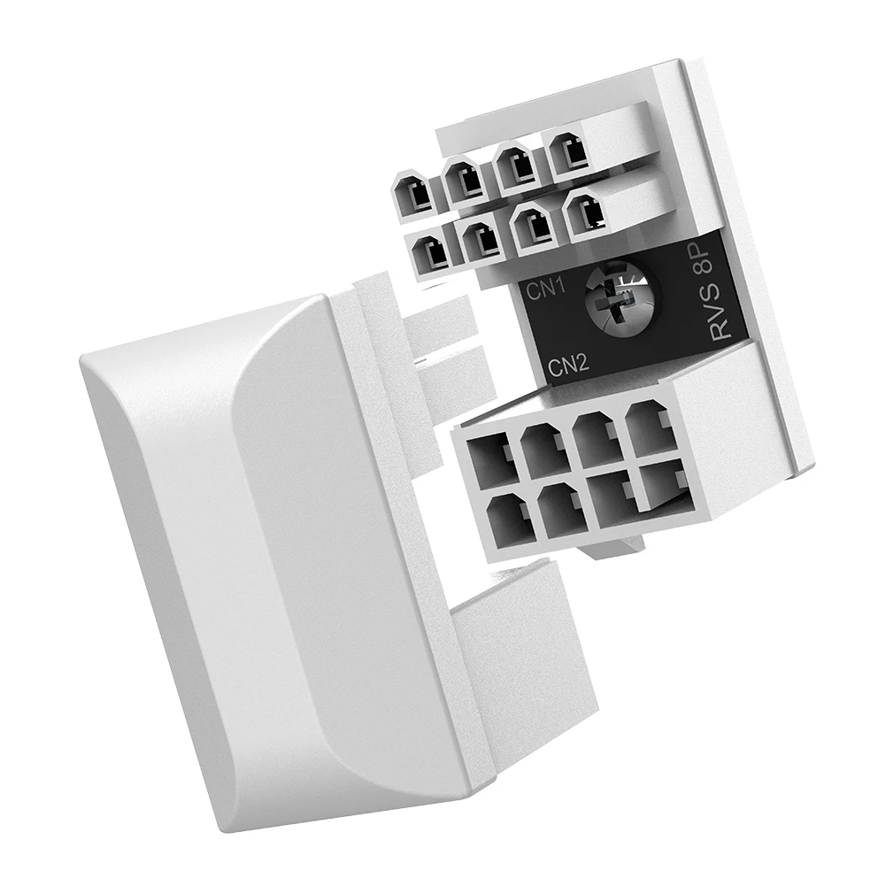 180 Degree Angled Turning Connectors Desktop Computer Accessories 8 Pin Female To 8 Pin Male Fireproof Plastic for Graphics Card