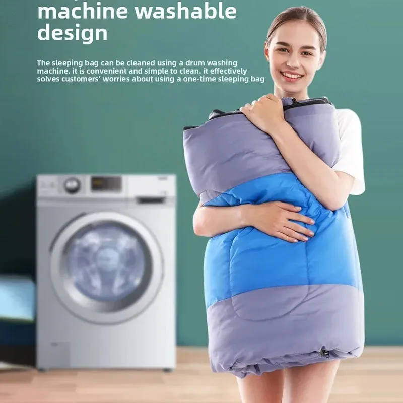 حقيبة نوم قطنية للتخييم خفيفة الوزن 4 فصول دافئة وباردة على الظهر حقيبة نوم للسفر في الهواء الطلق والمشي لمسافات طويلة #6